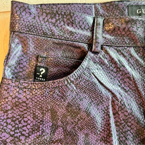 GUESS Snake Print Faux Leather Bootcut Pants Size 27 - Picture 5 of 11